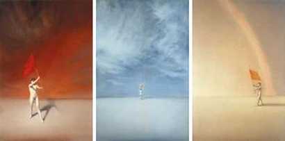 尹朝阳 2001年作 英雄远去（三张一组）